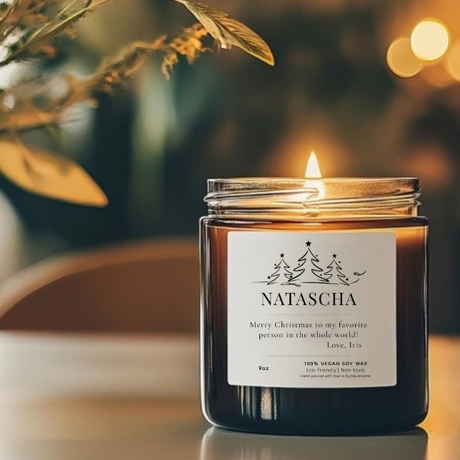 Personalised Custom Message Christmas Candle Label (Creator Uploaded)
