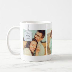 Personalised Custom Message Wedding Photo Collage Coffee Mug