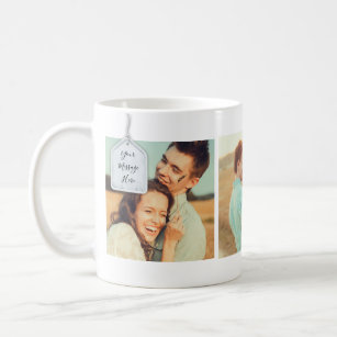 Personalised Custom Message Wedding Photo Collage Coffee Mug