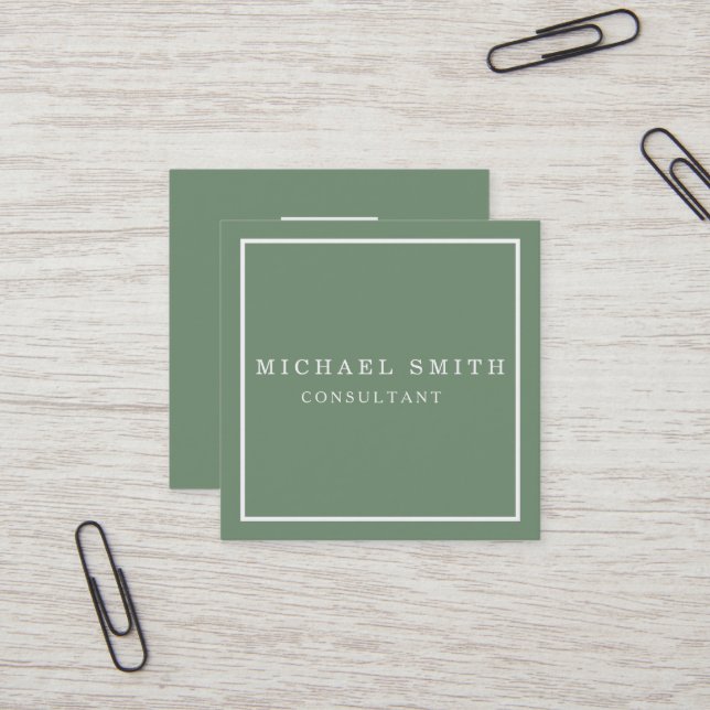 Personalised Custom Minimalist Modern QR Code Logo Square Business Card (Front/Back In Situ)