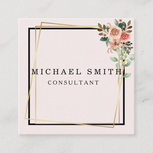 Personalised Custom Minimalist Modern QR Code Logo Square Business Card (Front)