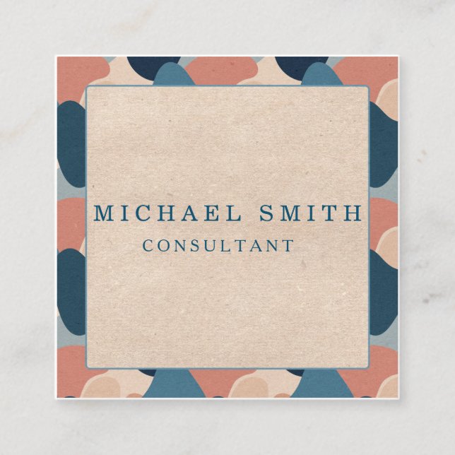 Personalised Custom Minimalist Modern QR Code Logo Square Business Card (Front)