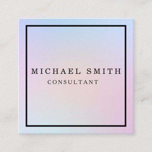 Personalised Custom Minimalist Modern QR Code Logo Square Business Card (Front)