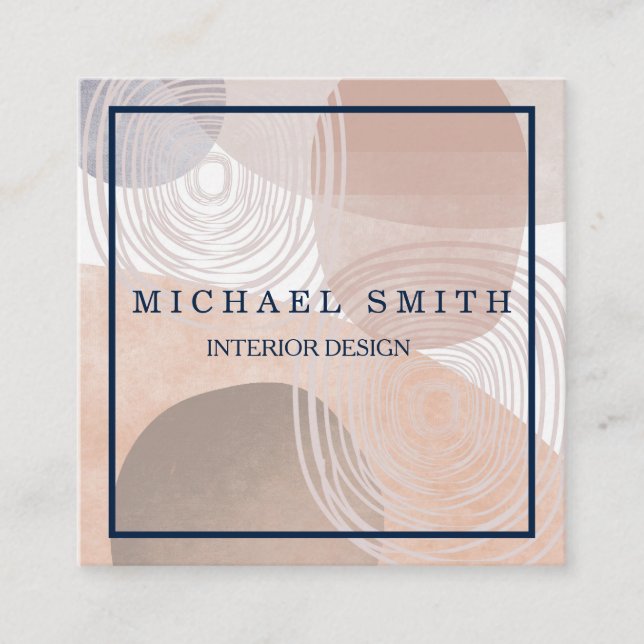 Personalised Custom Minimalist Modern QR Code Logo Square Business Card (Front)