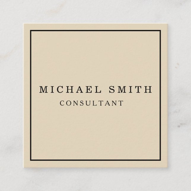 Personalised Custom Minimalist Modern QR Code Logo Square Business Card (Front)