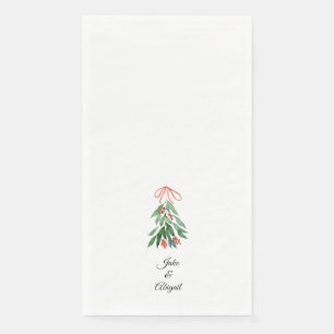 Personalised Custom Mistletoe Christmas II Napkin