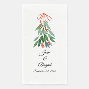 Personalised Custom Mistletoe Christmas  Paper Gue Napkin