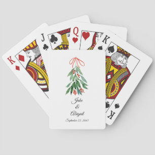 Personalised Custom Mistletoe Christmas  Playing Cards