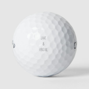 Personalised Custom Modern Font Couple Names Golf Balls