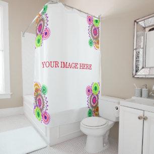 Personalised Custom Modern Mandala Design Shower Curtain