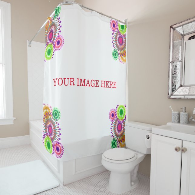 Personalised Custom Modern Mandala Design Shower Curtain (In Situ)