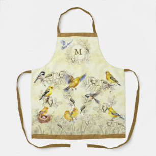 Personalised Custom Monogram Backyard Birds Apron