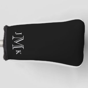 Personalised Custom Monogram Black Putter Golf Head Cover
