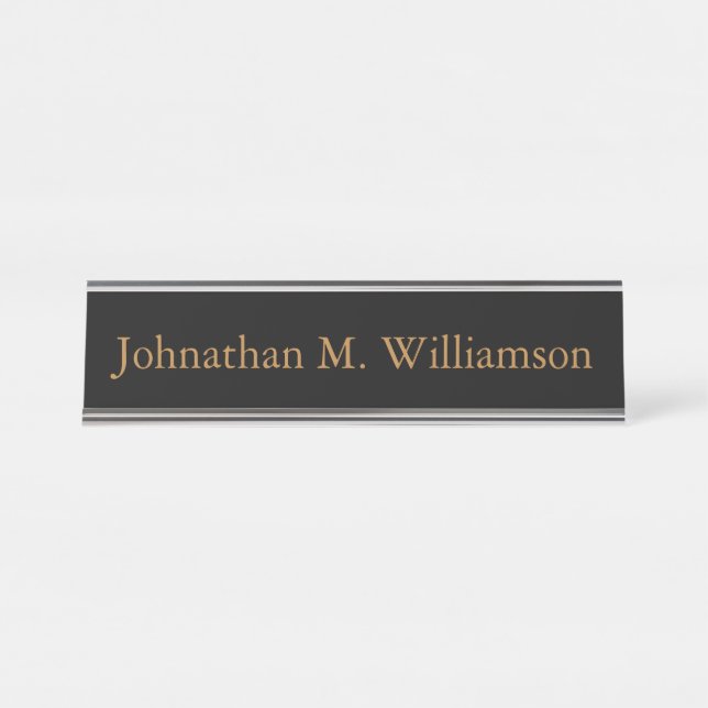 Personalised Custom Monogram Desk Name Plate (Front)
