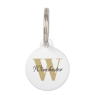 Personalised custom monogram initial script name pet tag