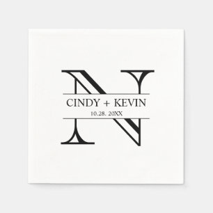 Personalised Custom Monogram Wedding Paper Napkin