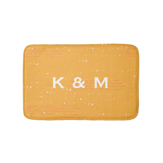 Personalised Custom Monogrammed Grey or Grey Bath  Mat (Front)
