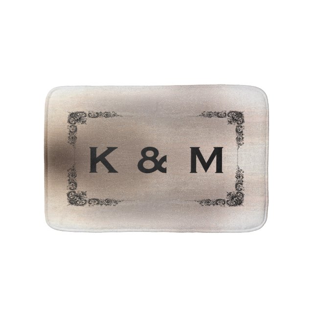 Personalised Custom Monogrammed Swirl Bath Mat (Front)