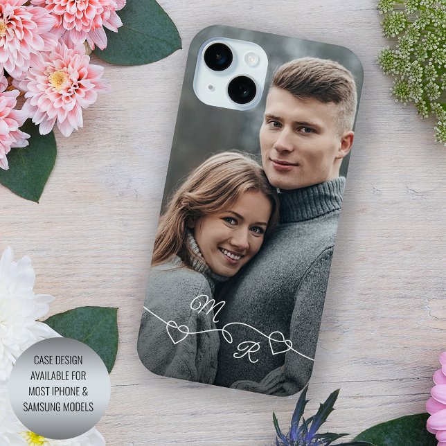 Personalised Custom Monograms And Love Hearts Case-Mate iPhone Case (Creator Uploaded)