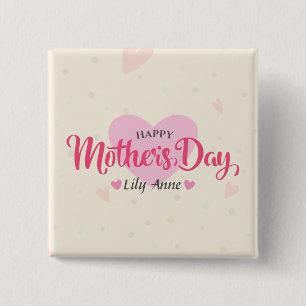 Personalised Custom Mother's Day   Pin Button