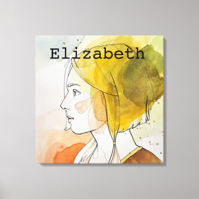 Personalised Custom name and image create your own Canvas Print (Front)