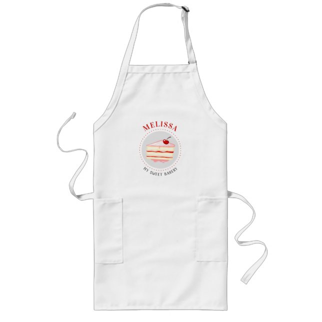 Personalised Custom Name Baker Bakery Chef Cook Long Apron (Front)