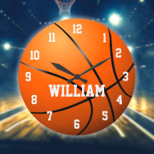Personalised Custom Name Basketball Large Clock