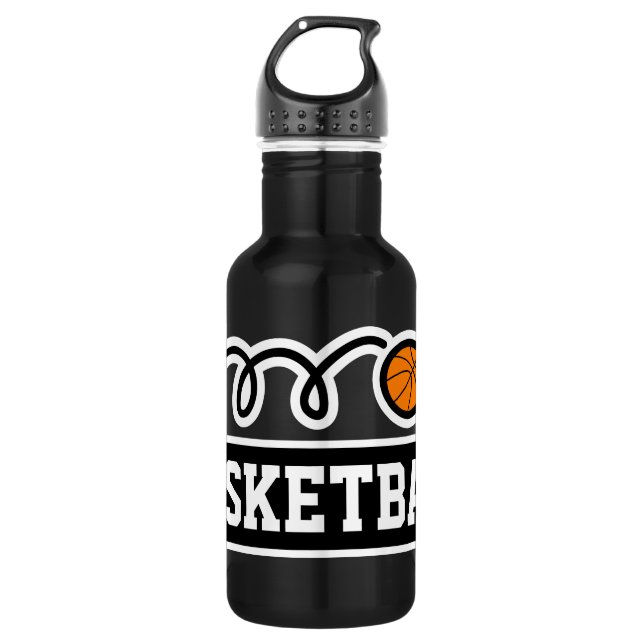 Personalised custom name basketball sports 532 ml water bottle (Front)