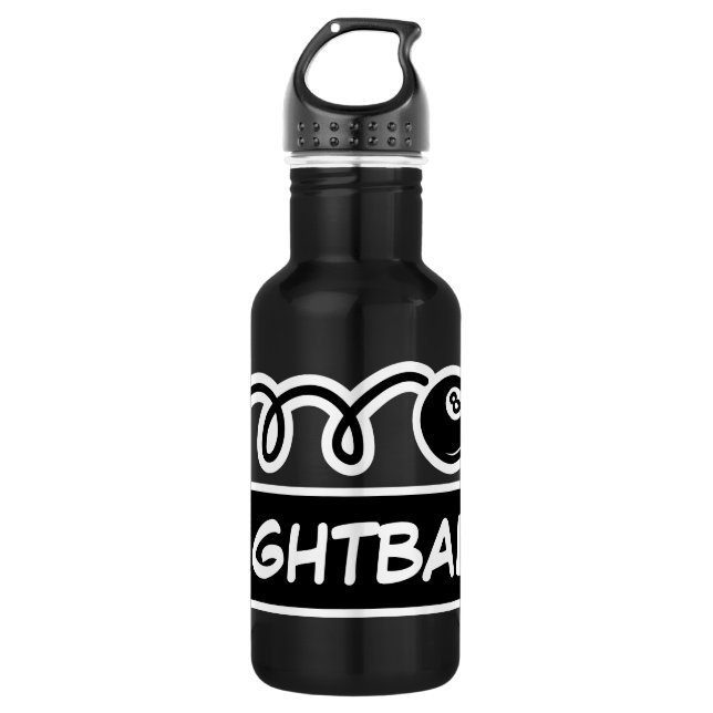 Personalised custom name billiards eightball 532 ml water bottle (Front)