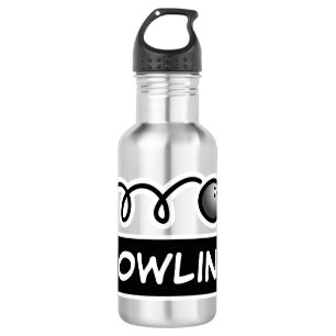 Personalised custom name bowling ball logo 532 ml water bottle