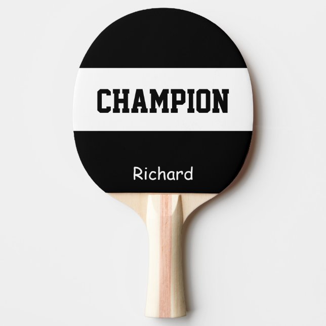 Personalised Custom Name Champion Ping Pong Paddle (Front)
