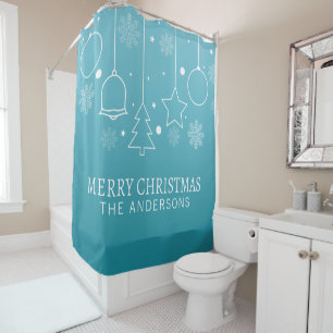 Personalised Custom Name Christmas Shower Curtain