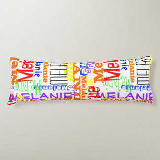 Personalised Custom Name Collage Colourful Body Cushion