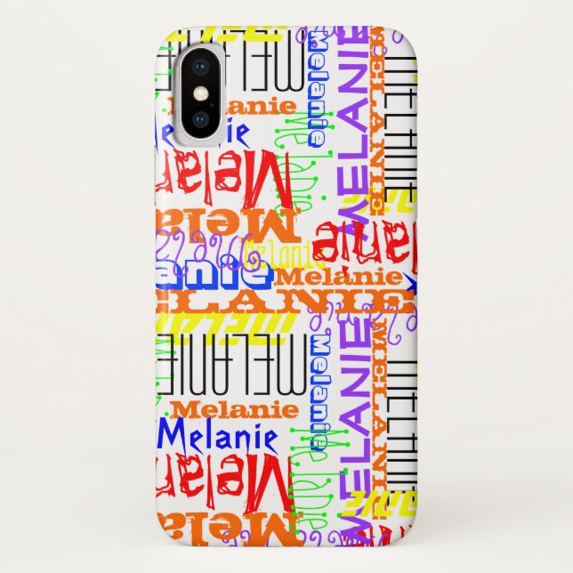 Personalised Custom Name Collage Colourful Case-Mate iPhone Case (Back)