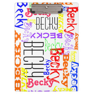 Personalised Custom Name Collage Colourful Clipboard