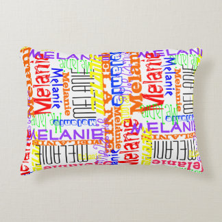 Personalised Custom Name Collage Colourful Decorative Cushion