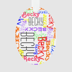 Personalised Custom Name Collage Colourful Ornament