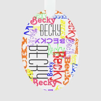 Personalised Custom Name Collage Colourful Ornament