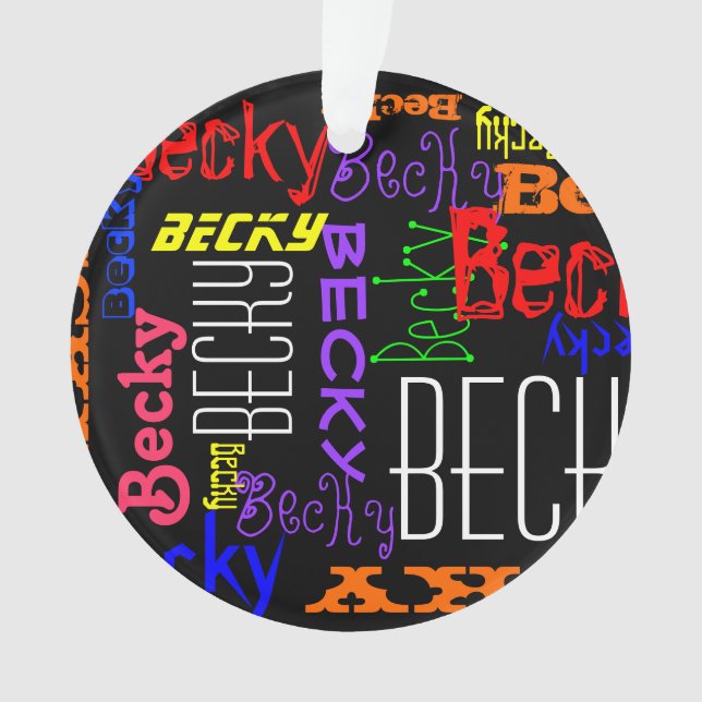 Personalised Custom Name Collage Colourful Ornament (Front)