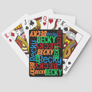 Personalised Custom Name Collage Colourful Playing Cards