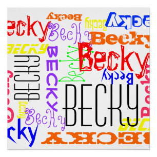 Personalised Custom Name Collage Colourful Poster