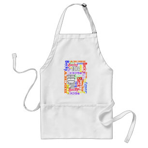 Personalised Custom Name Collage Colourful Standard Apron