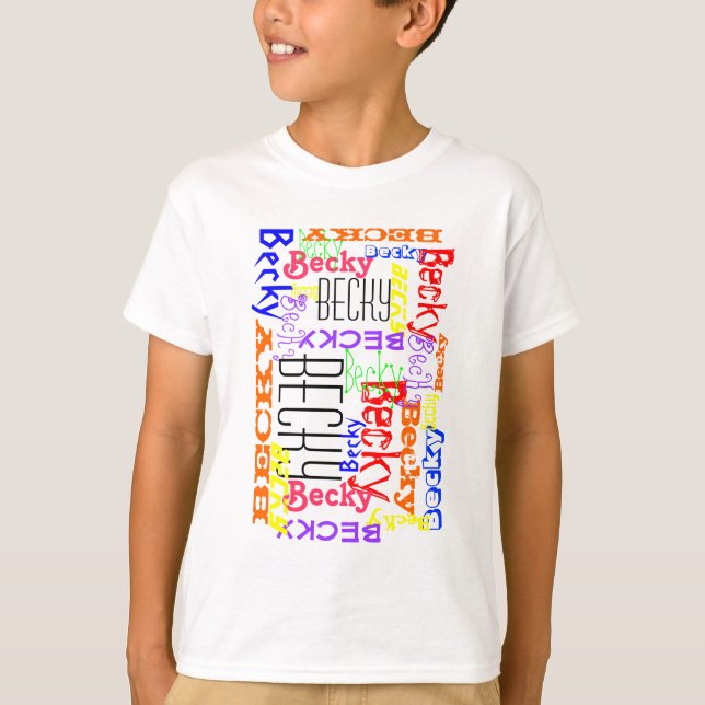 Personalised Custom Name Collage Colourful T-Shirt (Front)