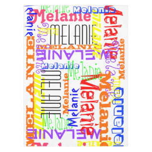 Personalised Custom Name Collage Colourful Tablecloth