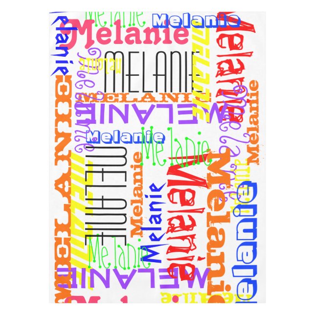 Personalised Custom Name Collage Colourful Tablecloth (Front)
