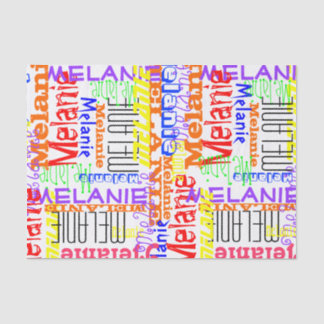 Personalised Custom Name Collage Colourful Tissue Paper