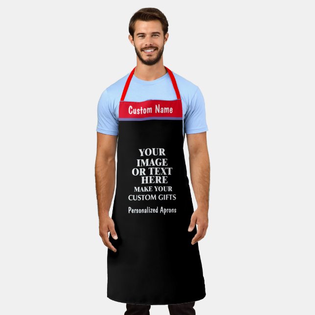 Personalised Custom Name, Colour Create Your Own A Apron (Worn)
