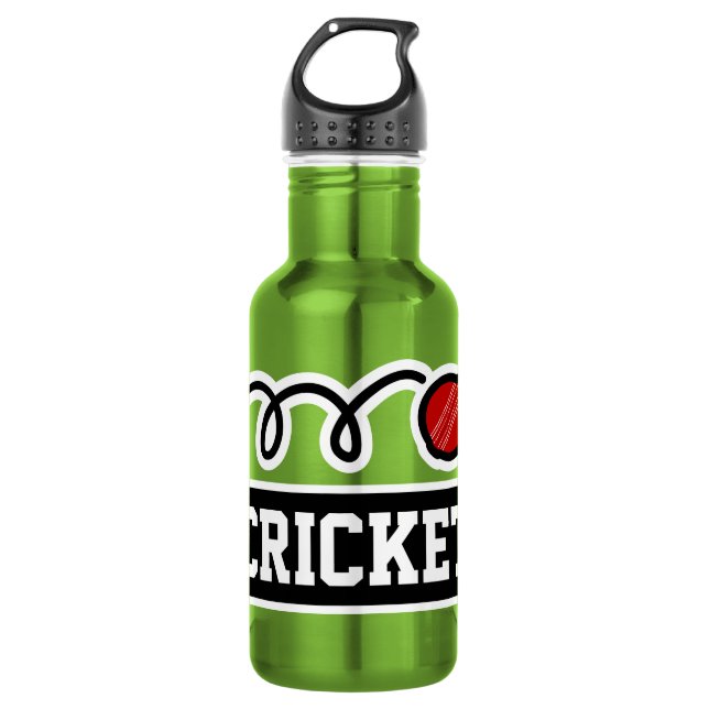 Personalised custom name cricket sports 532 ml water bottle (Front)