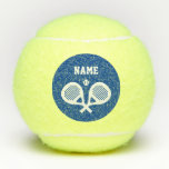 Personalised custom name crossed padel racket logo tennis balls<br><div class="desc">Personalised name crossed padel racket logo yellow tennis balls. Cool custom design marking your tennis balls. Fun Christmas or Birthday party gift idea for padel player, sports coach, trainer, kids (boy or girl), mum, dad, husband, wife, boss, co worker, friend etc. Also nice for use in local courts, pop tennis...</div>
