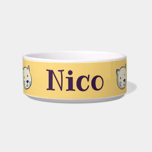 Personalised Custom Name Cute Cat Food or water Bo Bowl
